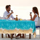 CMUSKO Beach Theme Party Decorations Tablecloth, 4Pcs Beach Tablecloth Summer Ocean Waves Tablecloth Plastic Beach Table Cloth Ocean Water Print Pool