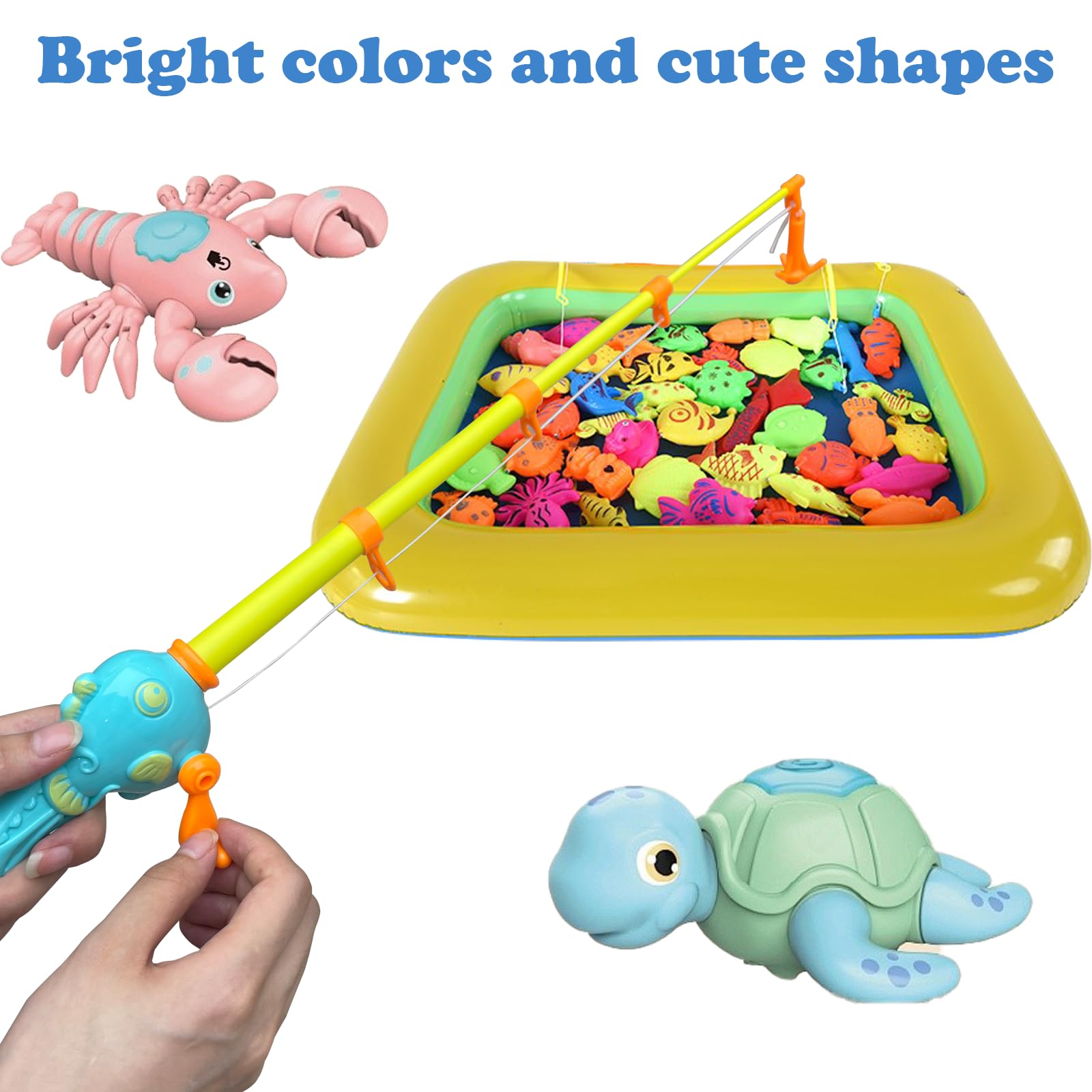 3 Pcs Magnetic Fishing Pole for Kids - Baby and Toddler Bath Toy for Bath, Pool (No Fishes Included)