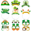 Openfly 12Pcs St. Patrick's Day Headbands and Glasses St. Patrick's Day Party Supplies Green Shamrock Clover Headband St. Patricks Day Glasses for St