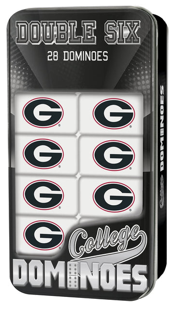 MasterPieces NCAA Georgia Bulldogs, Collectible Double Six Dominoes, For Ages 6+