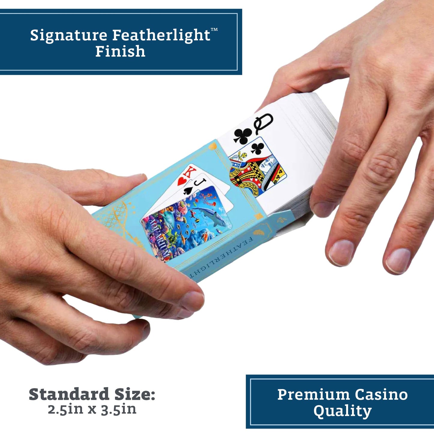 Boardwalk Puzzles Aquarium, Featherlight Unique Playing Cards, Fun Themed Deck for Home and Travel