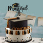 Black Glitter Mastered It Cake Topper,College Grad,Congratulations MBA Graduation Party Decorations Supplies 1