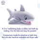SoapSox Kids Exfoliating Bath Scrub (Tank the Shark) - Soft Animal Toy Wash Cloth Sponge with Soap Pocket Insert - Fun Loofah Characters for Babies