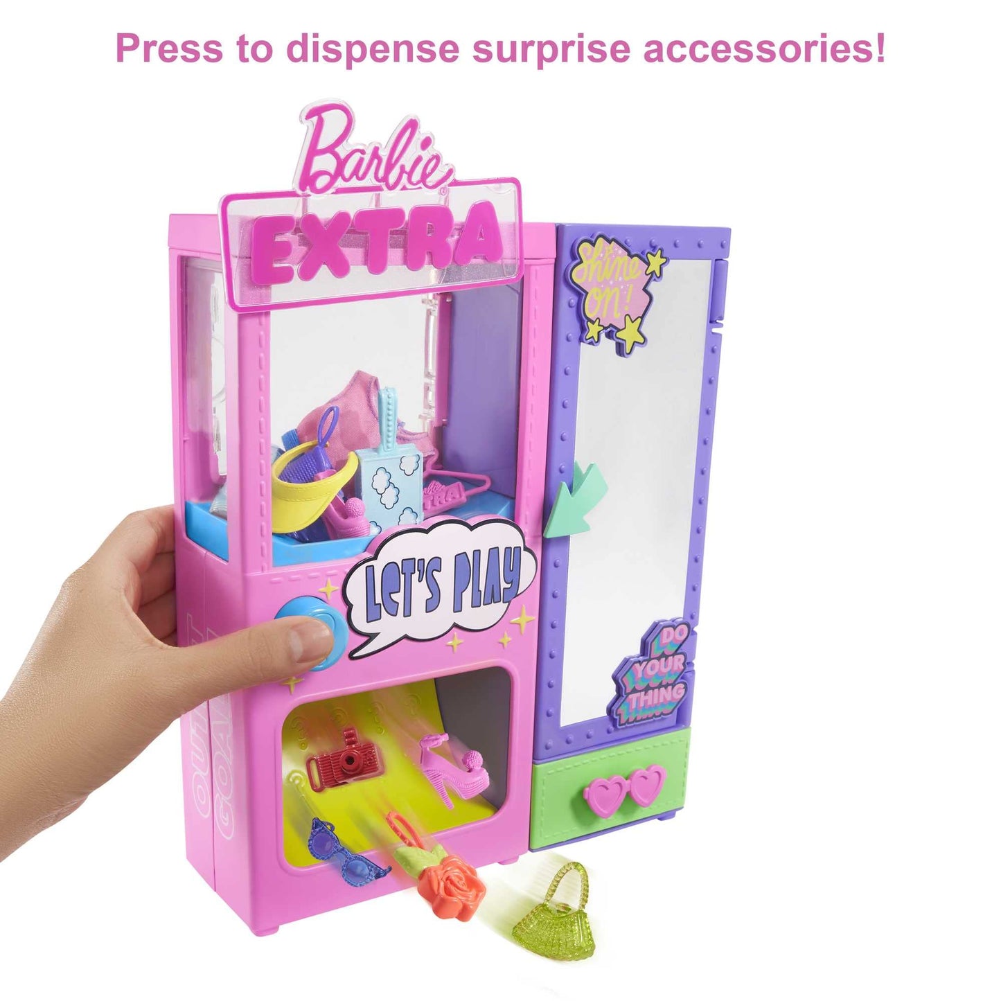Barbie Extra Surprise Fashion Playset with 20 Pieces Including Pet Poodle, Closet and Push-Button Feature That Dispenses Fashion Accessories, Gift