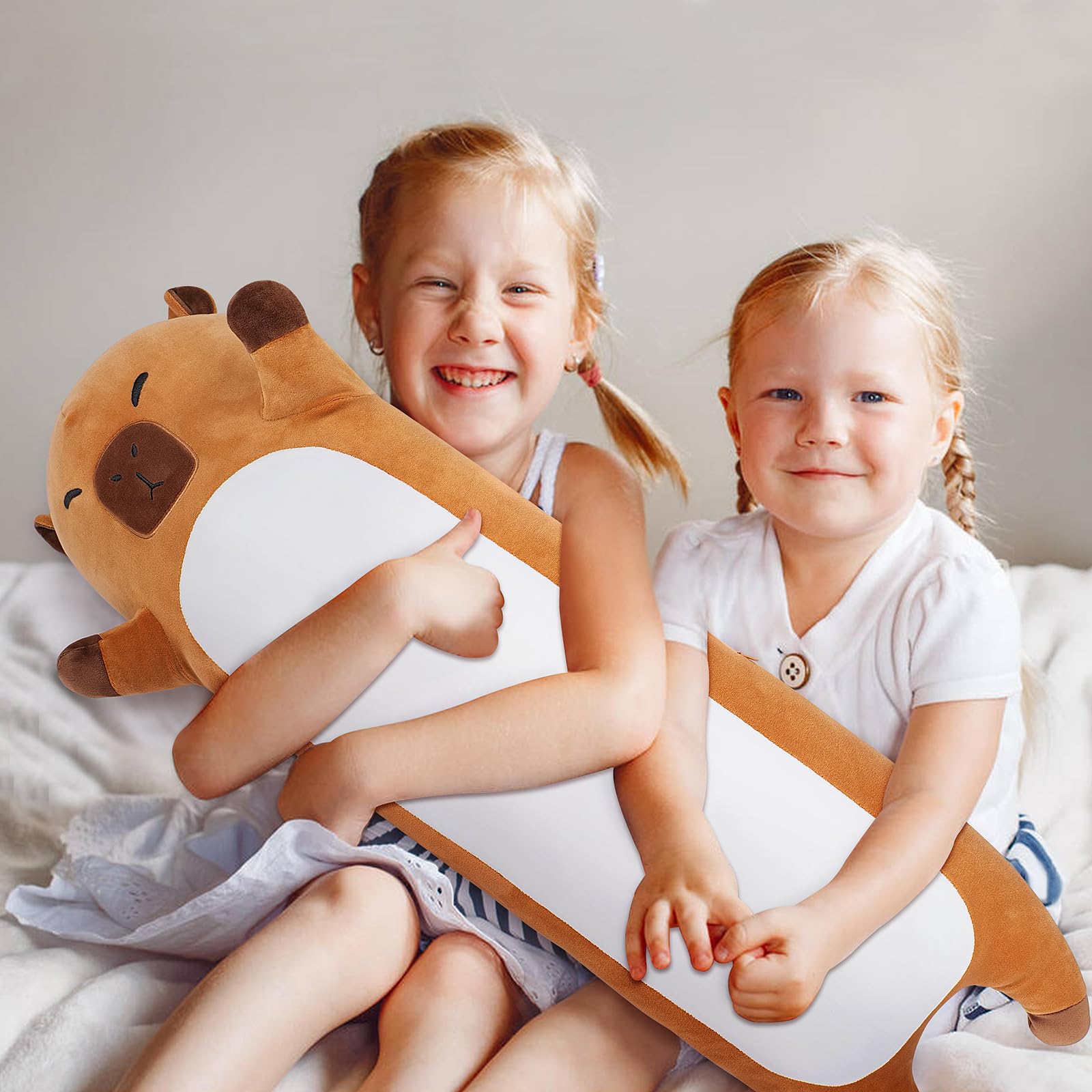 Sprinqdawin Large Capybara Stuffed Animal,33.5” Long Capybara Plush,Cute Plushies Animal Body Pillow,Kawaii Big Plush Toy Animals Gifts,Animals