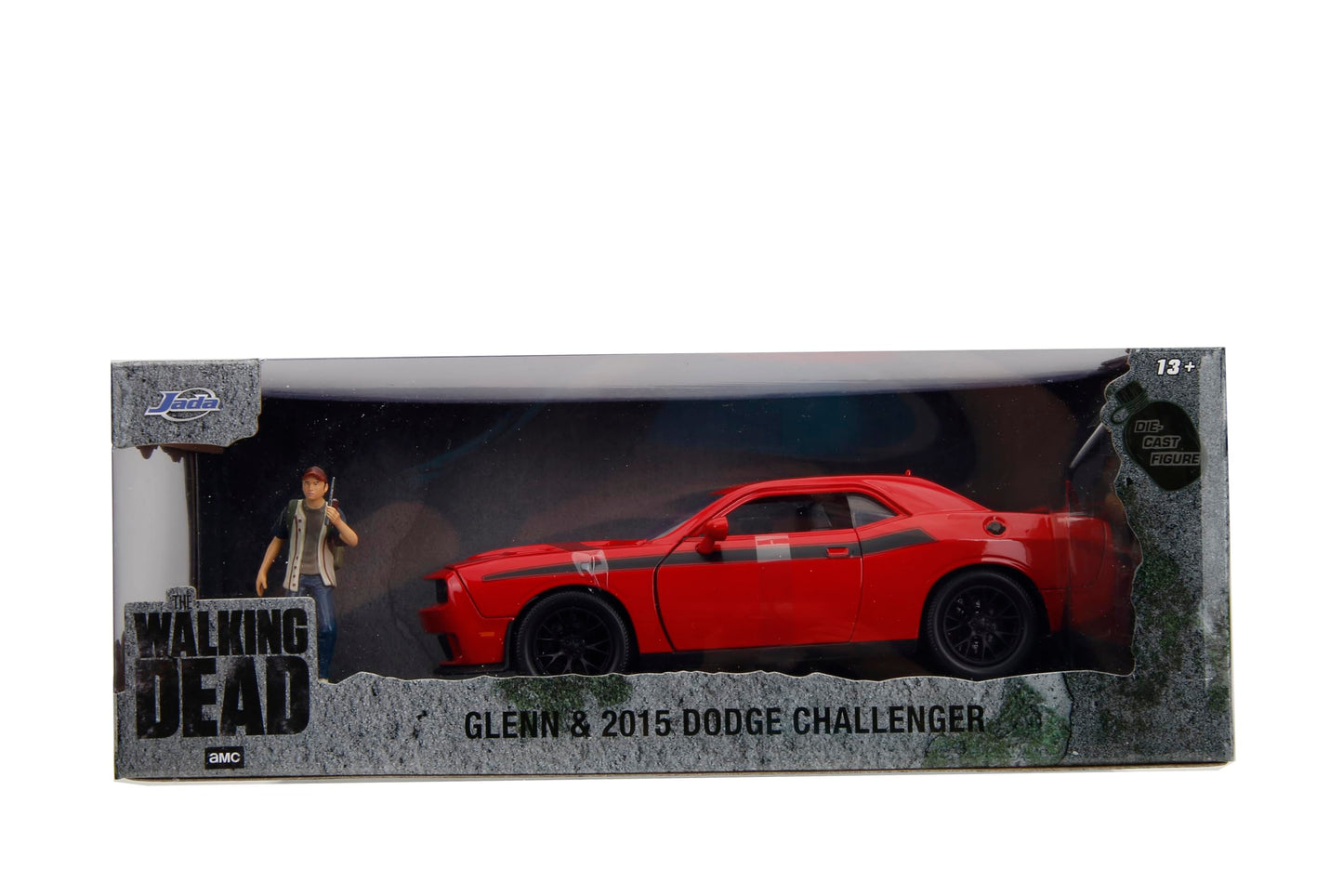 Jada The Walking Dead 1:24 2015 Dodge Challenger Die-Cast Car & 2.75" Glen Figure, Toys for Teens & Adults