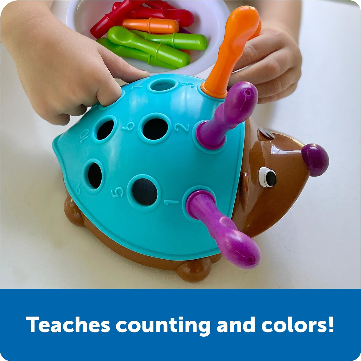Learning Resources Spike The Fine Motor Hedgehog - Toddler Montessori Toys, Stacking Shape, Gifts For Boys And Girls, Sorting And Matching Skill