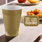 Amscan Premium Gold Plastic Cups (12 oz) 50 Count - Stackable, Heavy-Duty & Eco-Friendly Party Drinkware, Vibrant Color & Ultimate Durability