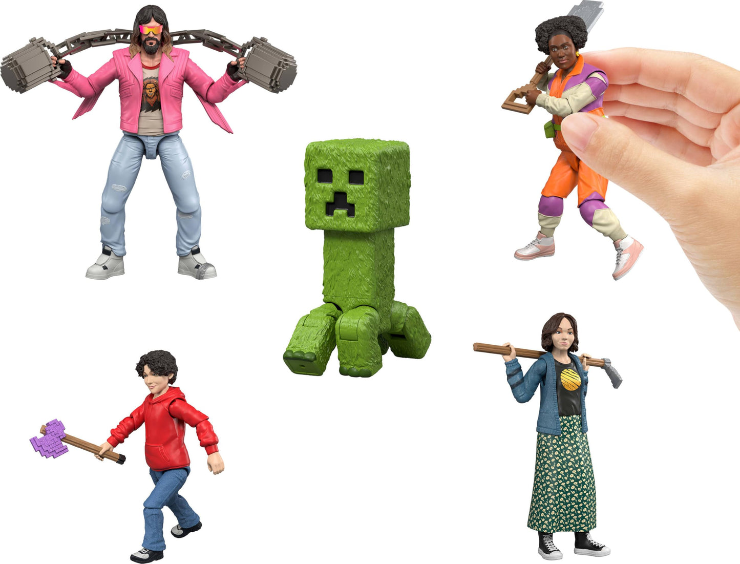 Mattel Minecraft Ultimate Movie Pack with 8 Action Figures & 8 Accessories Including 4-inch Steve & Creeper, Collectible Toy Set