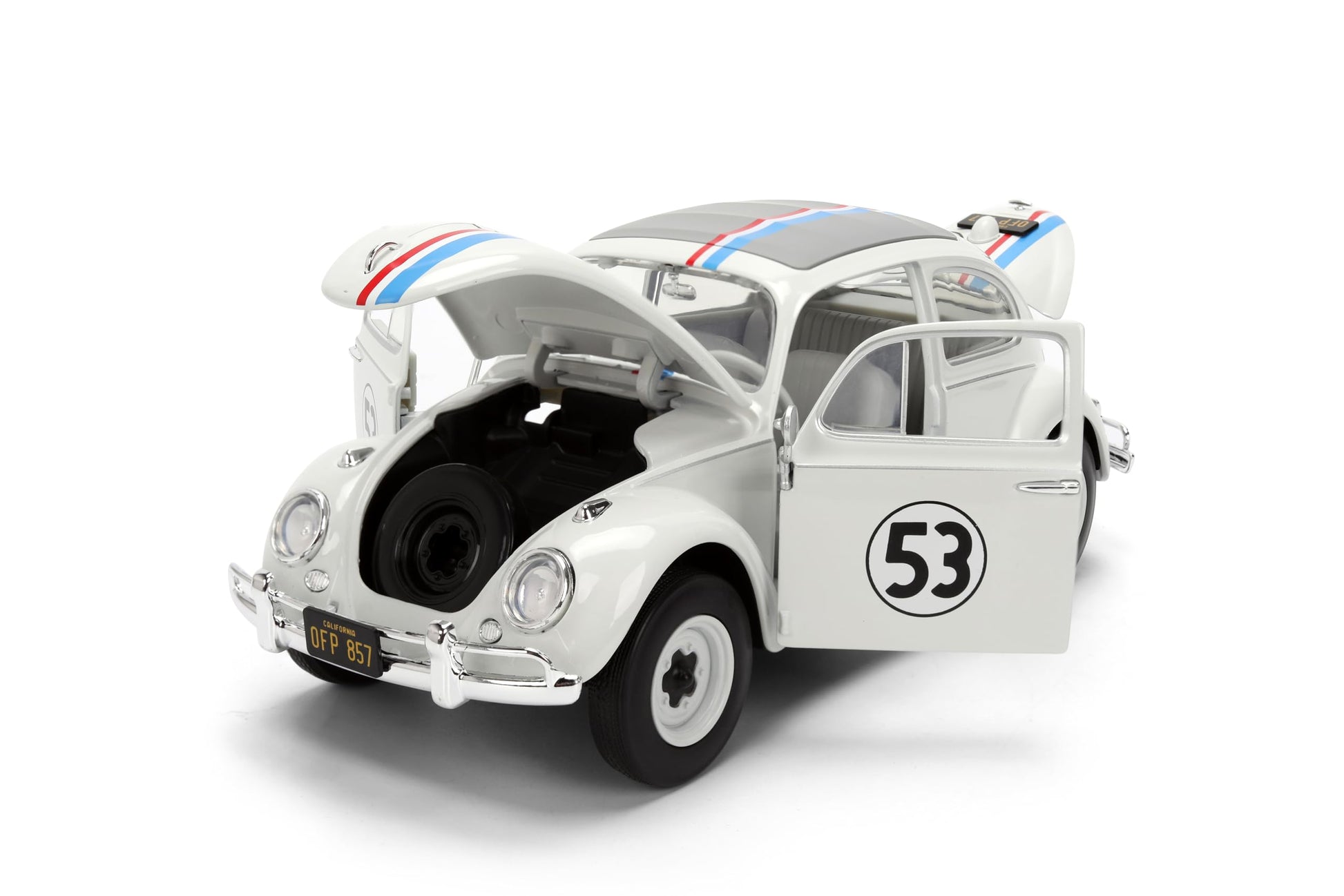 Jada Herbie The Love Bug Volkswagen Beetle Hollywood Rides 1:24 Die-Cast Vehicle with Tire Rack Toys