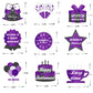 WINPOGEE 9Pcs Purple Black Happy Retirement Decorations Table Honeycomb Centerpieces Party Supplies Adventure Awaits Sign for Men Retired Decor