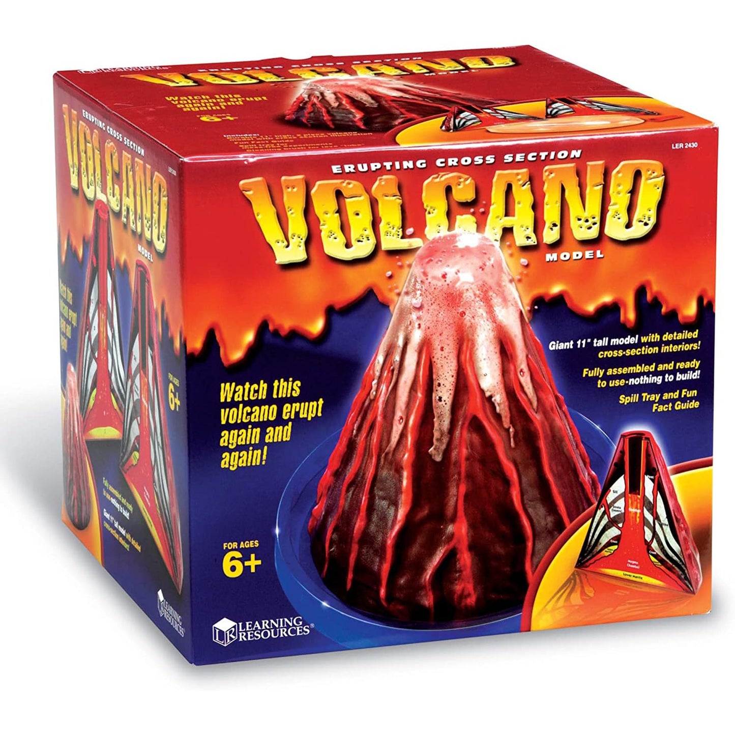 Learning Resources Erupting Cross-Section Volcano Model - Educational Science Projects Kits for Kids, STEM, Chemistry for Students, Classroom