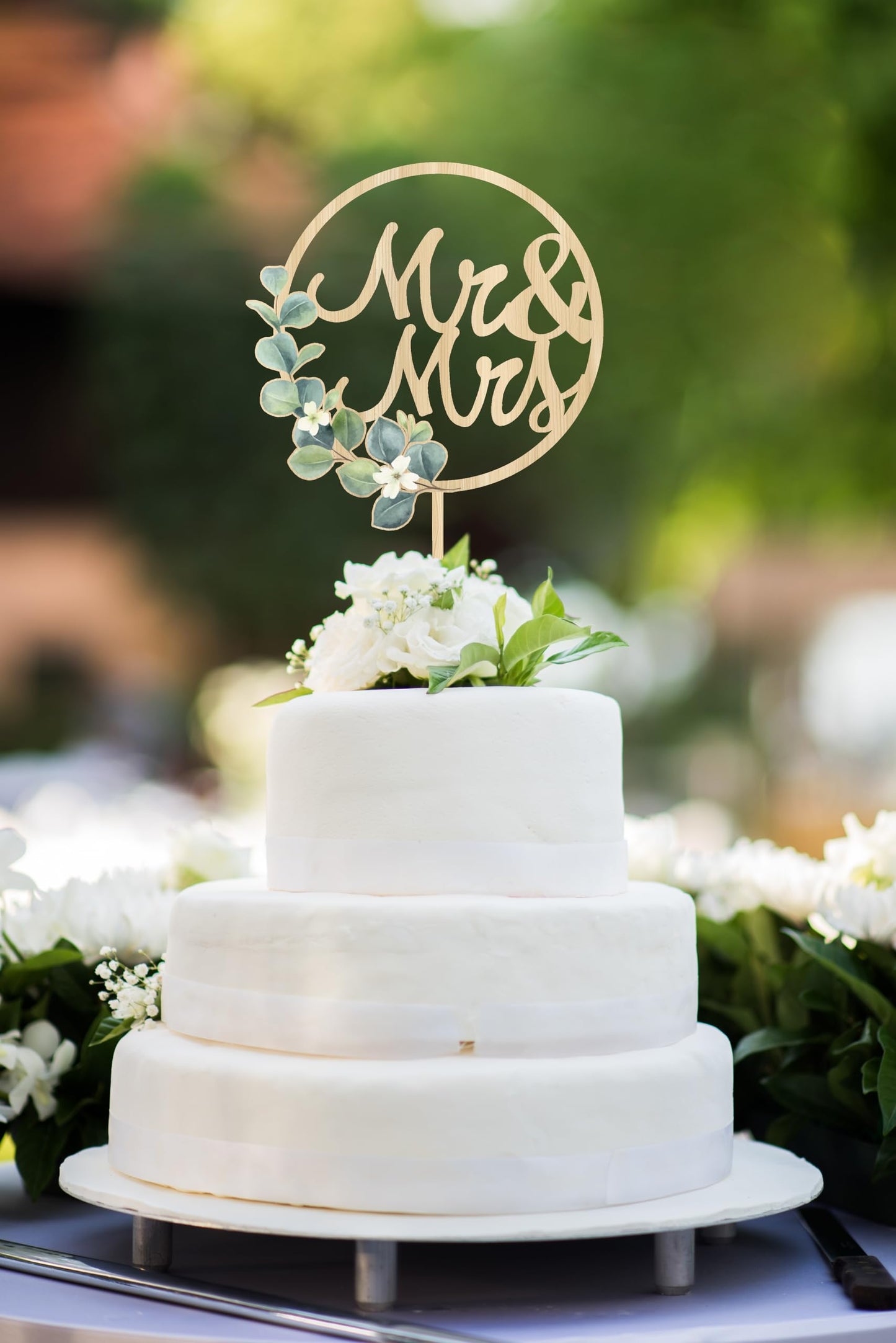 Mr & Mrs Cake Topper - Wedding Anniversary Cake Toppers in Wood Rustic Wedding Decorations,Bride and Groom Cake Toppers Greeny Engagement Sign