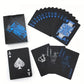 zeamas 1pc Waterproof Plastic Poker Playing Cards PET Table Games Halloween/Thanksgiving Day (Blue x Silver)