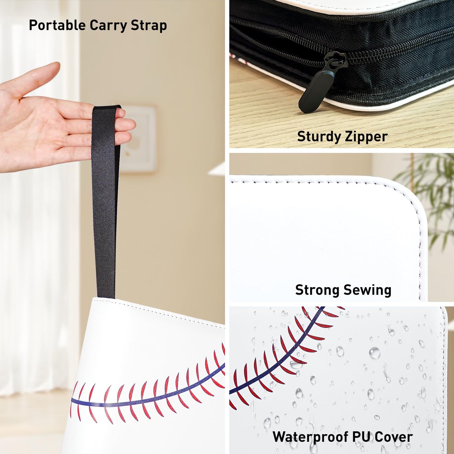 TLAZZ 990 Pockets Baseball Card Binder, Trading Card Collection Binder with 55 Removable Sleeves, Double Sided Pocket Sports Card Binder for MTG TCG