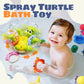 Sizobi Baby Bath Toys, Rechargeable Turtle Bath Toy Sprinkler for Toddler with 5 Rings, Bathtub Fountain Spray Toy,Pool Water Bath Toys for Kids Ages