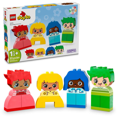 LEGO DUPLO My First Big Feelings & Emotions Interactive Toy, Colored Building Bricks and 4 Characters, Social and Emotional Play for Preschoolers, 1