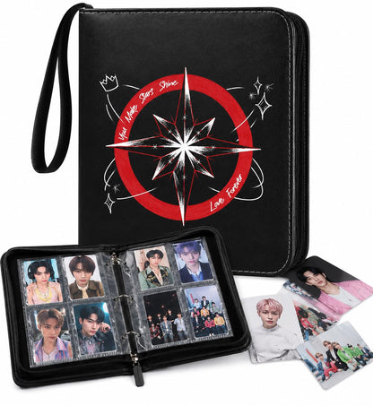 SKZ Photocard Binder 400 Pockets, Kpop Photocard Holder Album with 50 Removable Sleeves, Photo Card Binder for Fans, Waterproof 4-Pocket Card