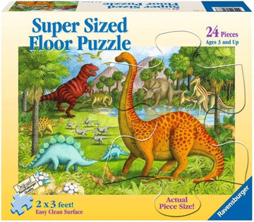 Ravensburger Dinosaur Pals - 24 Piece Giant Floor Puzzle for Kids | Unique Interlocking System | Enhances Problem Solving Skills | FSC Certified