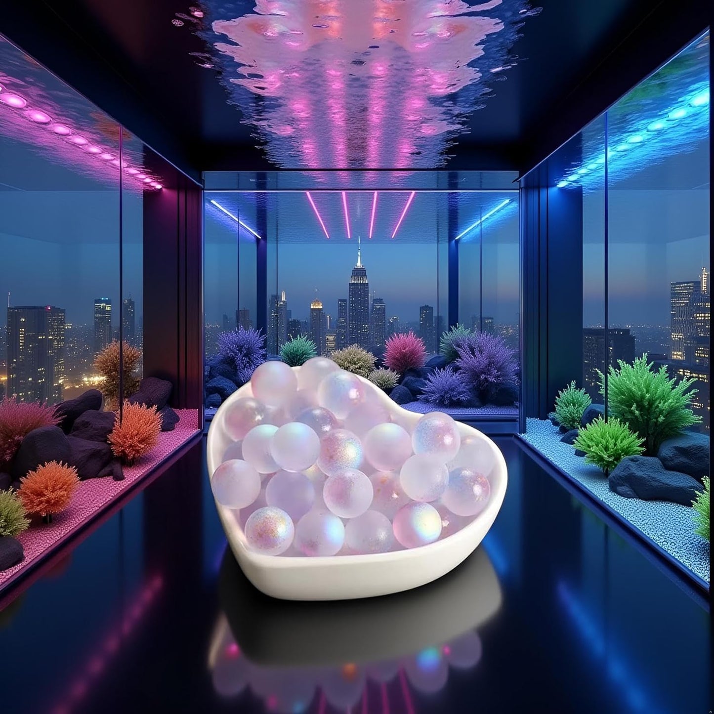 YLiiii 10Pcs Purple No Hole Glass Marbles - Luminous Glass Balls 12MM Colorful Marbles ， Vase Filler, Fish Tank, Home Decor, DIY Jewelry, Marble