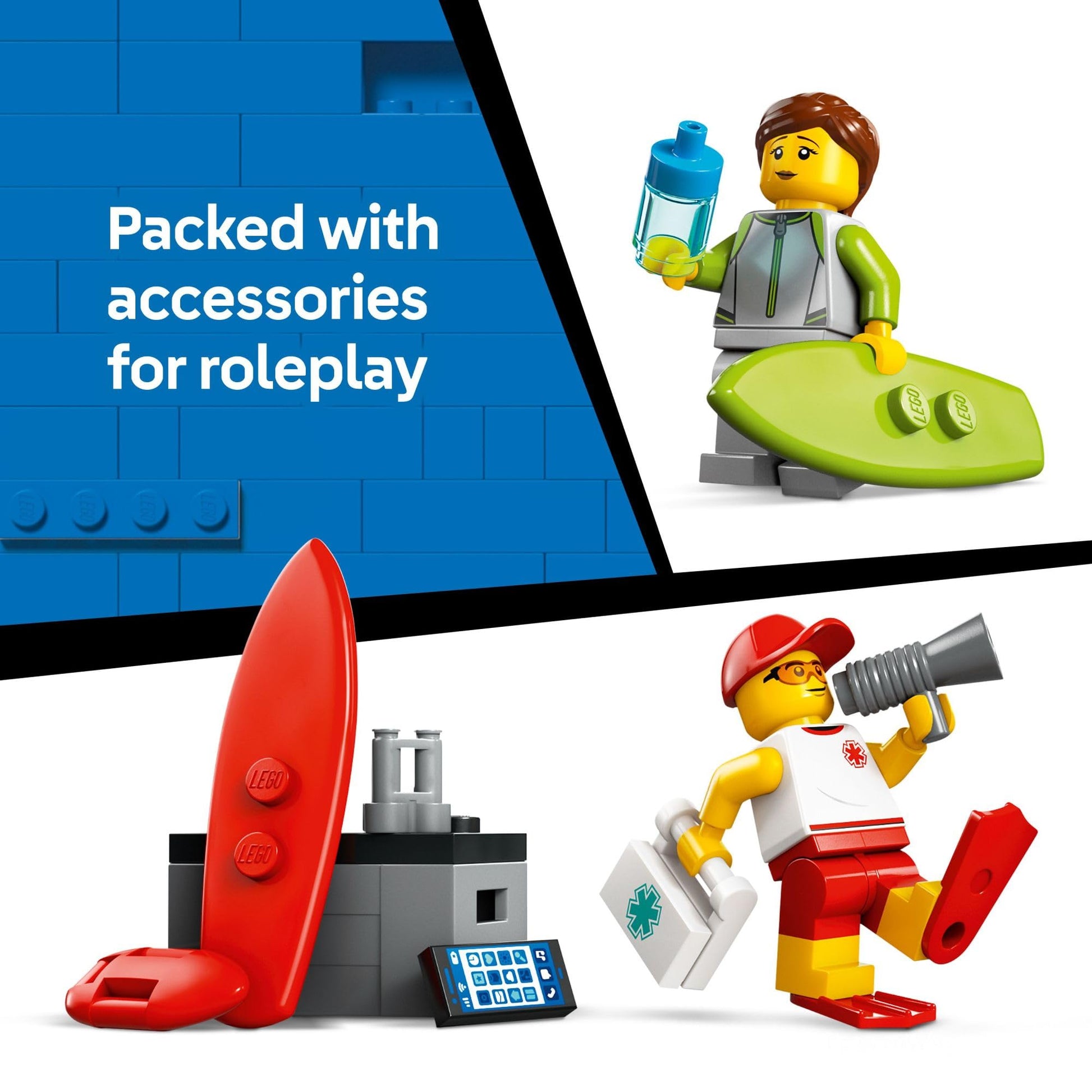 LEGO City Lifeguard Beach Rescue Truck Toy - Building Set for Kids, Boys and Girls, Ages 6+ - Includes 2 Minifigures, Shark Toy - Gift for
