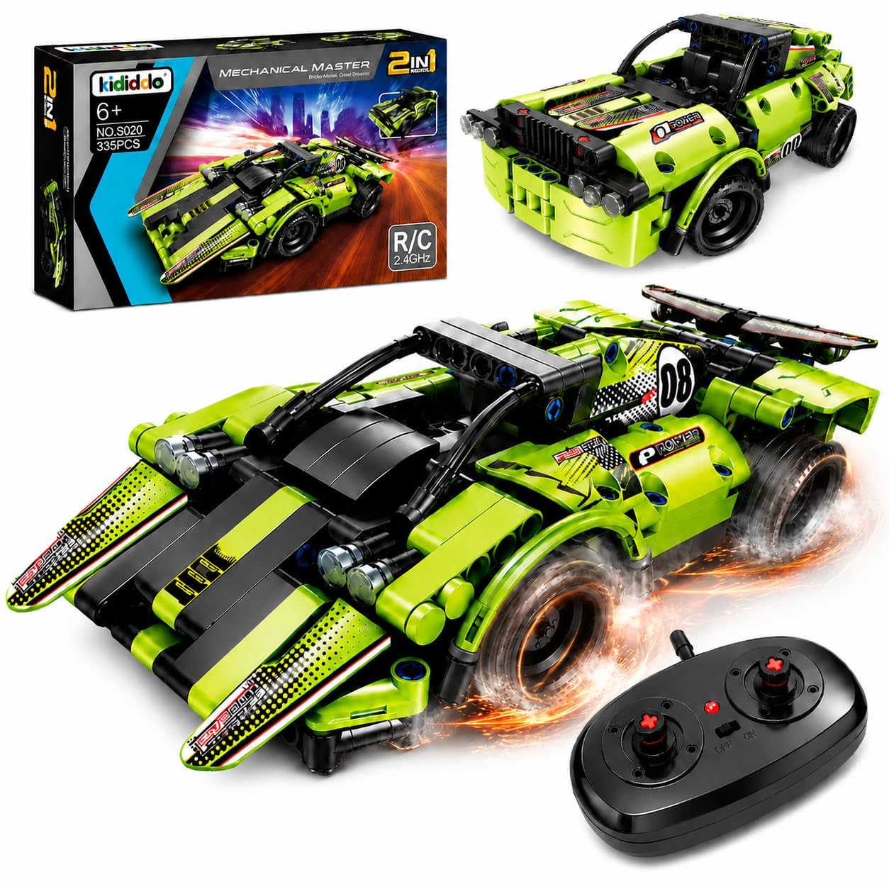 Remote Control Car Building Toys for Age 8-13 Fun STEM Toys for Kids 2 in 1 Model Car Kit to Build Educational Engineering Building Blocks Set