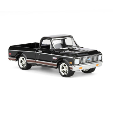 Greenlight 1/64 1972 Chevy Cheyenne C10 Short Bed, Black, Hobby Exclusive 30546
