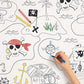 White Coloring Paper Ahoy Pirate Table Cover (54"x84") 1 Count - Perfect for Kids Parties and Enjoyable Mealtime