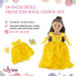 Emily Rose 18 Inch Doll Clothes - 3PC Yellow Princess Ball Gown with Matching Gloves & Shoes | 18" Doll Costume | American Girl & Our Generation Dolls