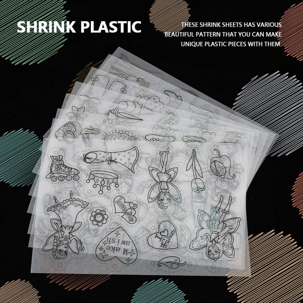 Shrink Plastic Sheets 8pcs Premium DIY Craft Kit for Jewelry Keychains Toys 20x29cm Frosted Surface Handmade Art Supplies