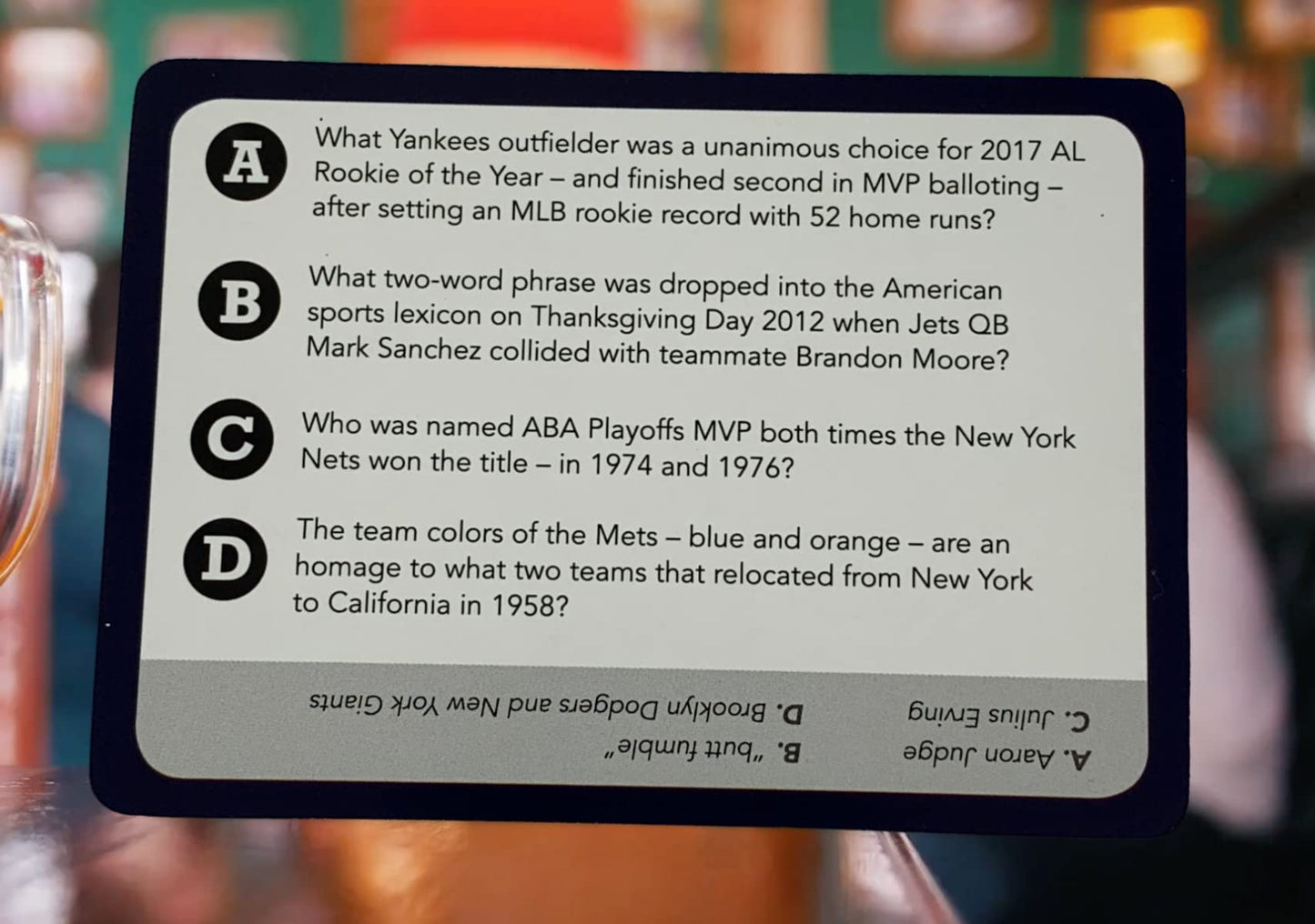 You Gotta Know New York - Sports Trivia Game