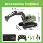 IQKidz Remote Control Excavator Toys for Boys 4-7 Yrs Old - Best Birthday Gift for Kids Age 3 5 8 9 10+, Metal Shovel Construction Vehicles with Light