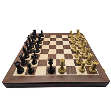 18" Wooden Chess Set,Folding Storage Wooden Chess Board Sets, Large Chess Board Sets, Premium Board Games Chess Set for Adults and Kids Chess