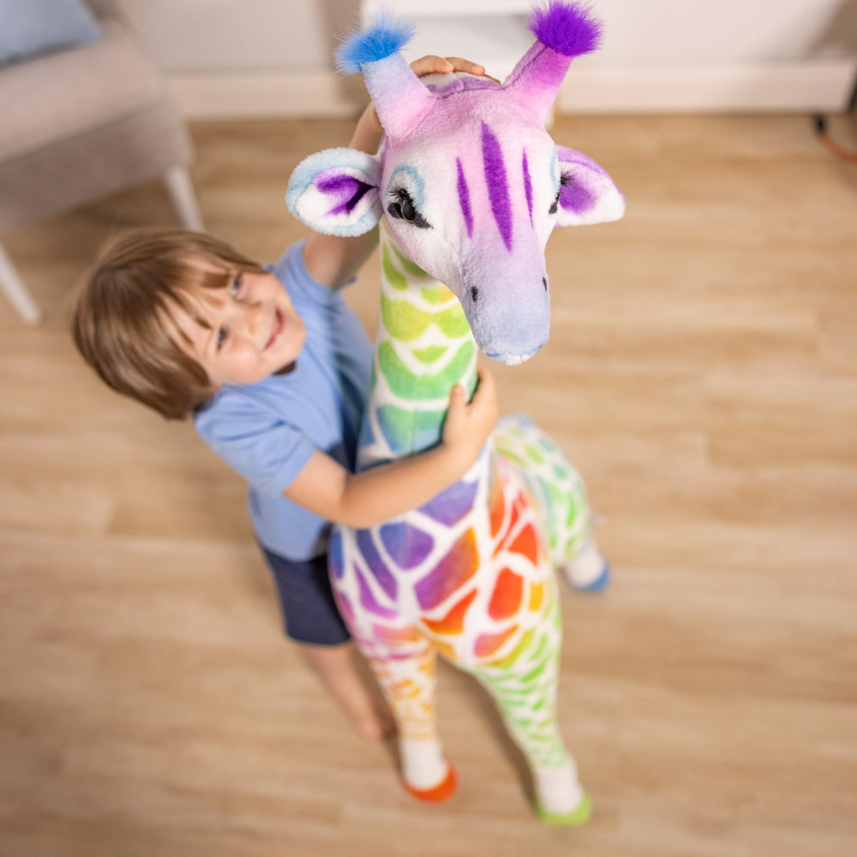 Melissa & Doug Rainbow Giraffe Lifelike Plush