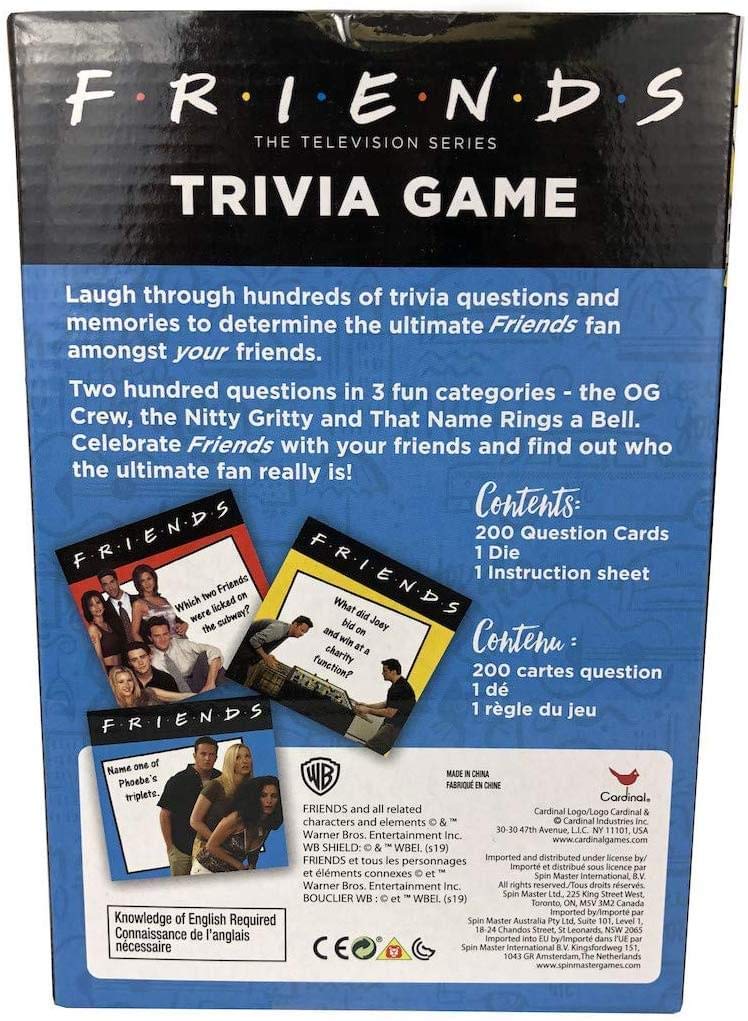 Cardinal Friends The Television Series Trivia Game - 2 Or More Players Ages 16 and Up