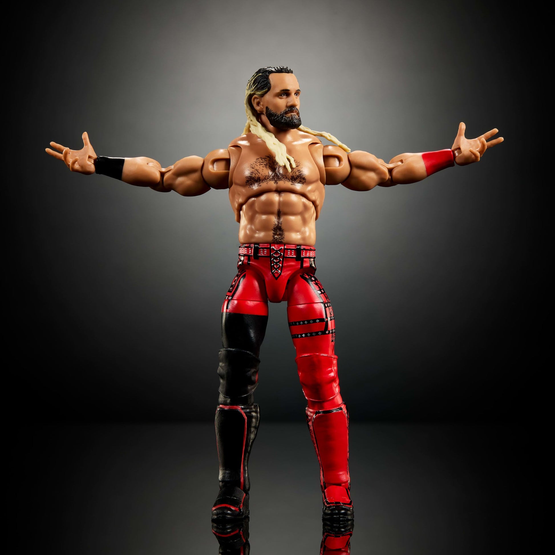 Mattel WWE Ultimate Edition Action Figure & Accessories Set, Seth Rollins 6-inch Collectible with Swappable Heads & Hands, 30 Articulation Points