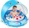 Baby Pool Float with Canopy, Baby Swim Float with UPF50+ Sun Canopy