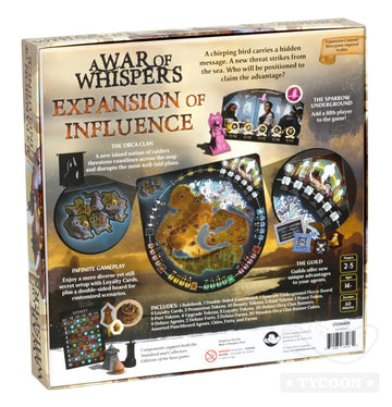 A War of Whispers: Expansion of Influence - 5-Player Support & New Factions, Strategic Board Game Expansion, Ages 14+, Dark Fantasy Wargame