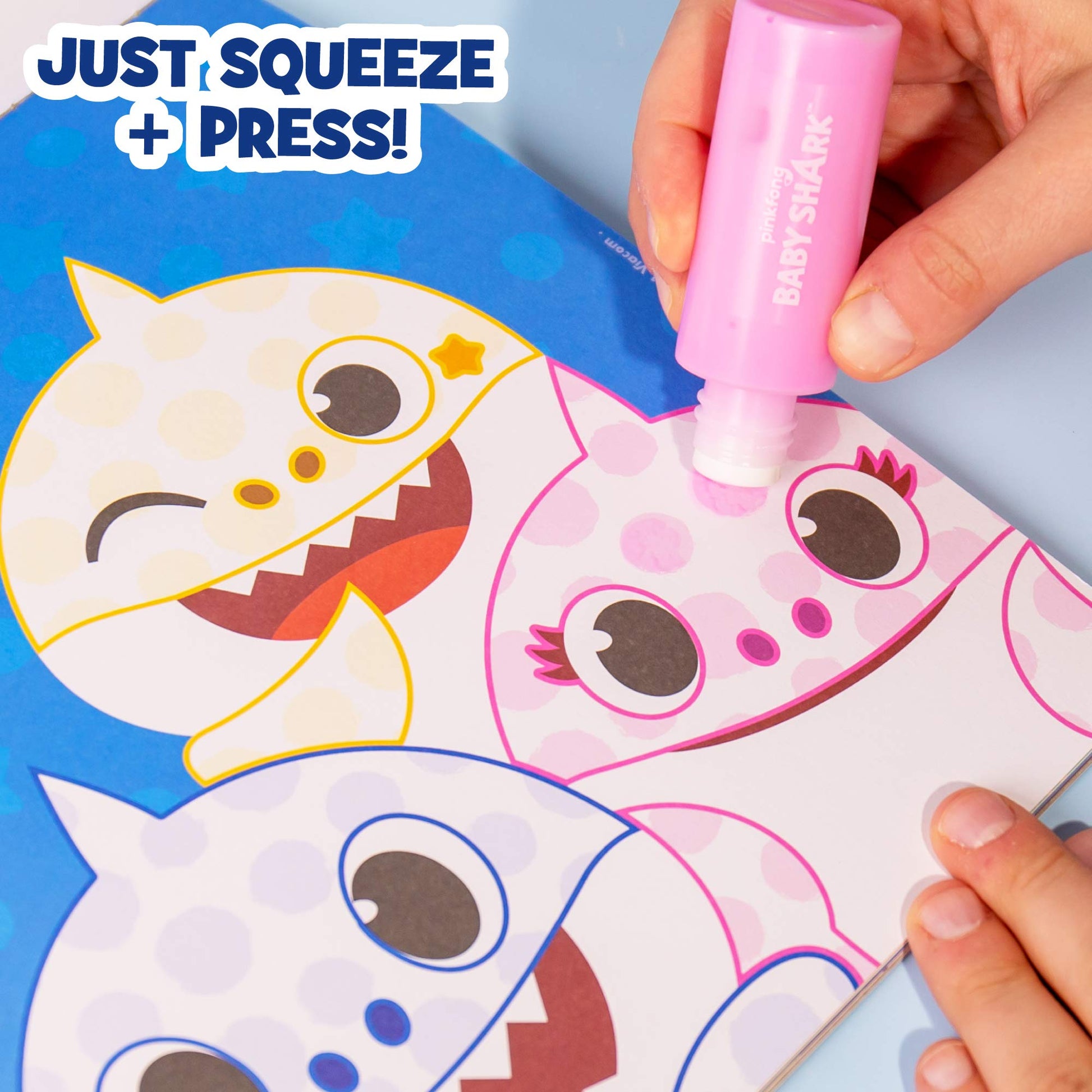 Horizon Group USA Baby Shark Dot Art Pad & Markers, Spiral-Bound Activity Painting Pad, Travel-Friendly Dabbers, Birthday Party, Great Mess-Free