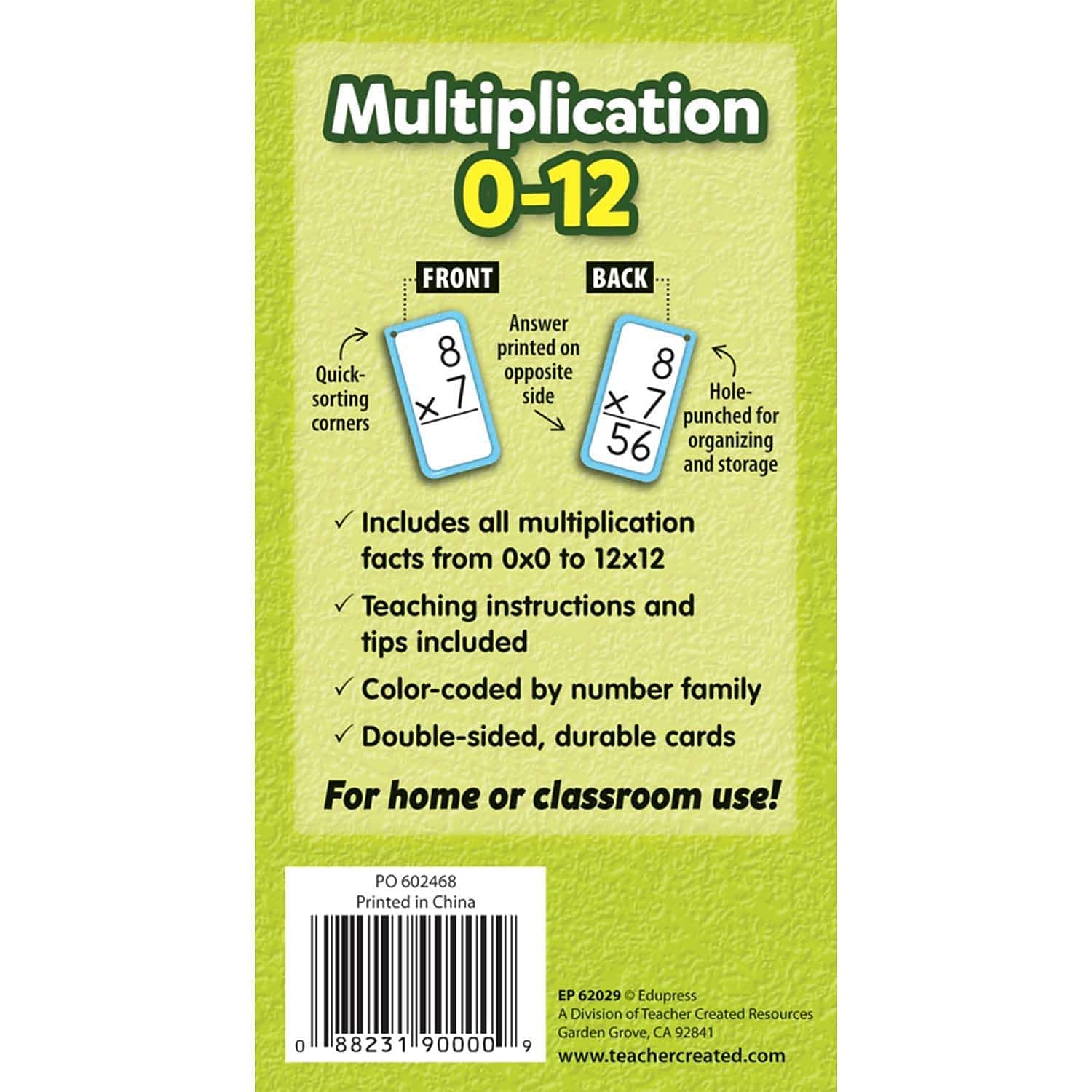 Teacher Created Resources Multiplication Flash Cards - All Facts 0-12 (TCR62029)