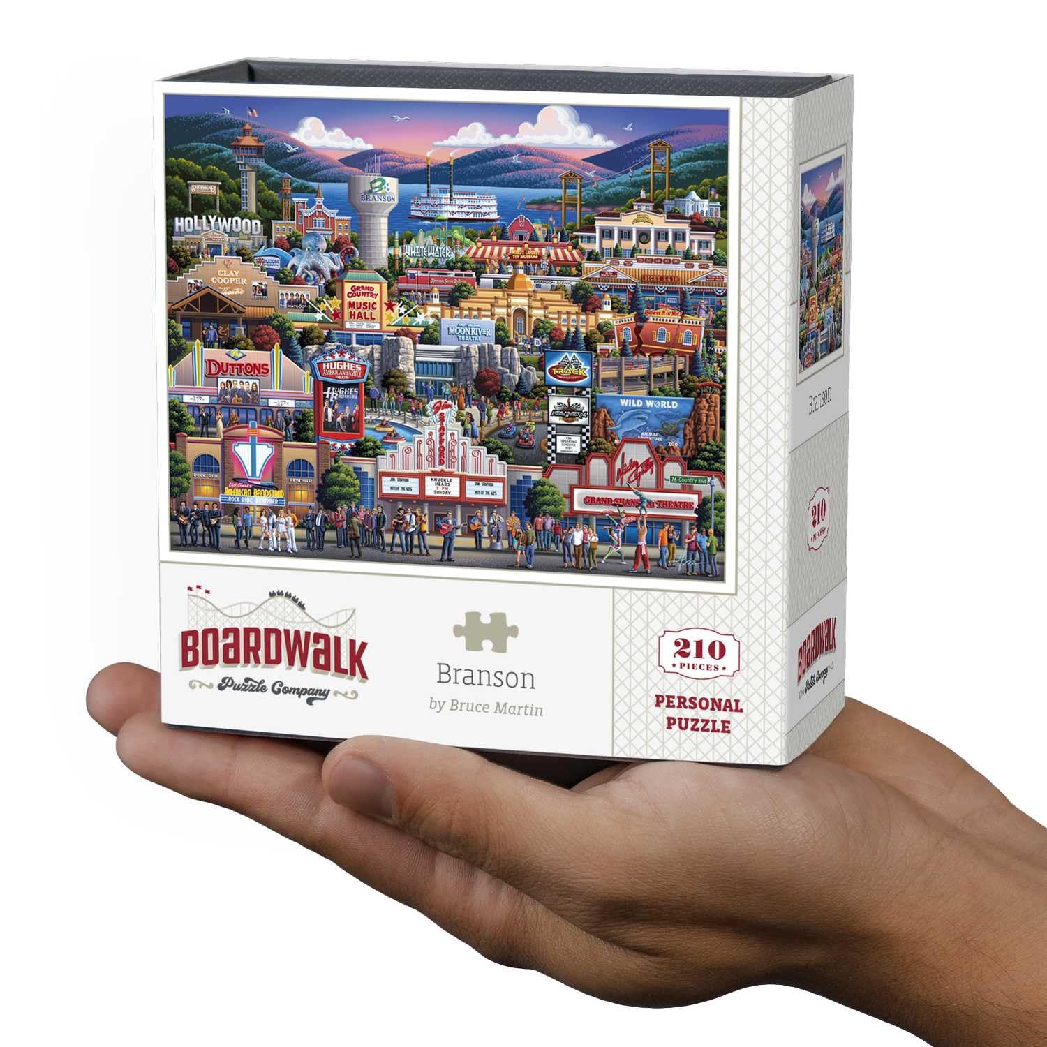 Boardwalk Branson 210 Piece Personal Puzzle, Jigsaw Puzzles with Premium Box, Missouri Gifts for Adults, 6"x8"