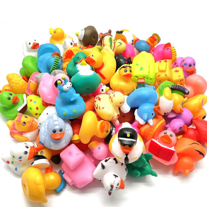 LINICE 30 Pcs Rubber Ducks, Random Assortment Ducks Bulk, Mini Rubber Duckies for Toddler Baby Bath Toys, Kids Bath Pool Toys Birthday Gifts Party