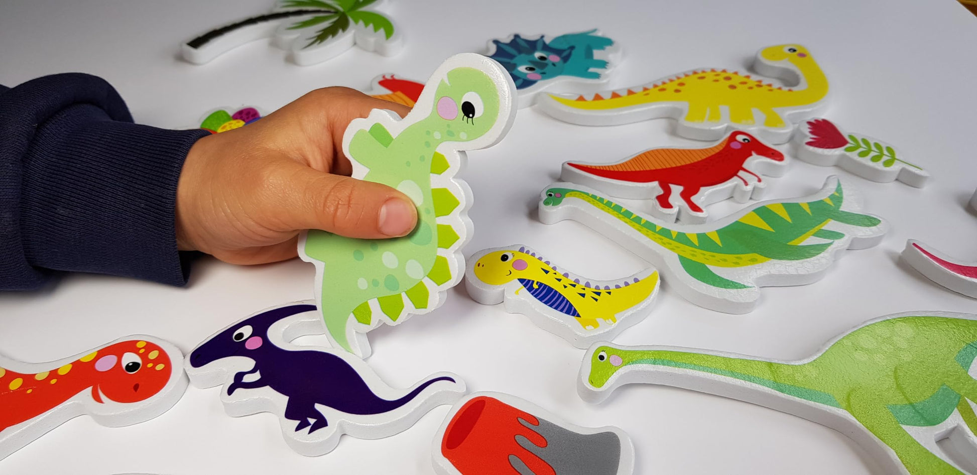 Buddy & Barney: Bath Time Stickers - Dinosaurs - 18 Foam Dino Character Pieces, Suction Cup Mesh Storage Bag, Prehistoric Play, Water Toy, Kids 3+