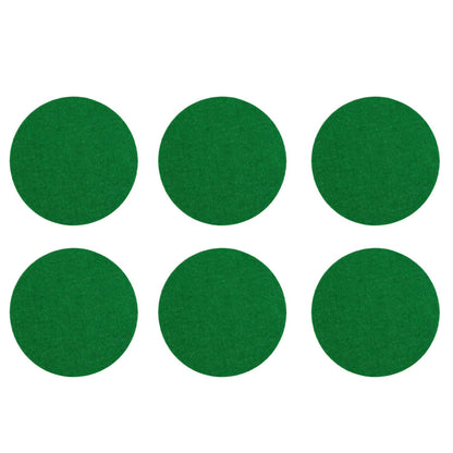 Kasteco 6 Pack Self Adhesive Air Hockey Mallet Felt Pads, Green, 94mm