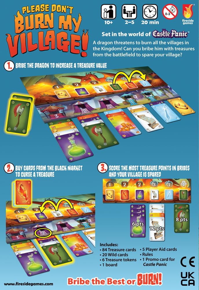 Please Don’t Burn My Village by Fireside Games | Ages 10+ | 2-5 Players | Competitive Gameplay | Strategic Card Game