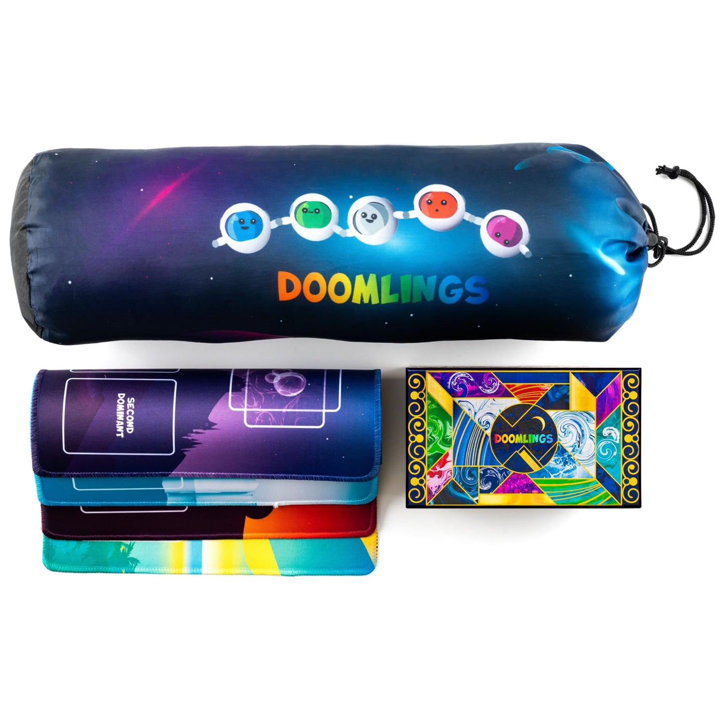 Doomlings Card Game & Playmats Carrying Bag | Waterproof Storage Bag for Up to 7 Player Mats & 1 Game
