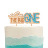 MUWEOL The Big One Wooden Cake Topper - Wave Theme First/1st Birthday Party Decoration,Surf Boy Party Decor?Smash Cake Photo Props (wave topper)