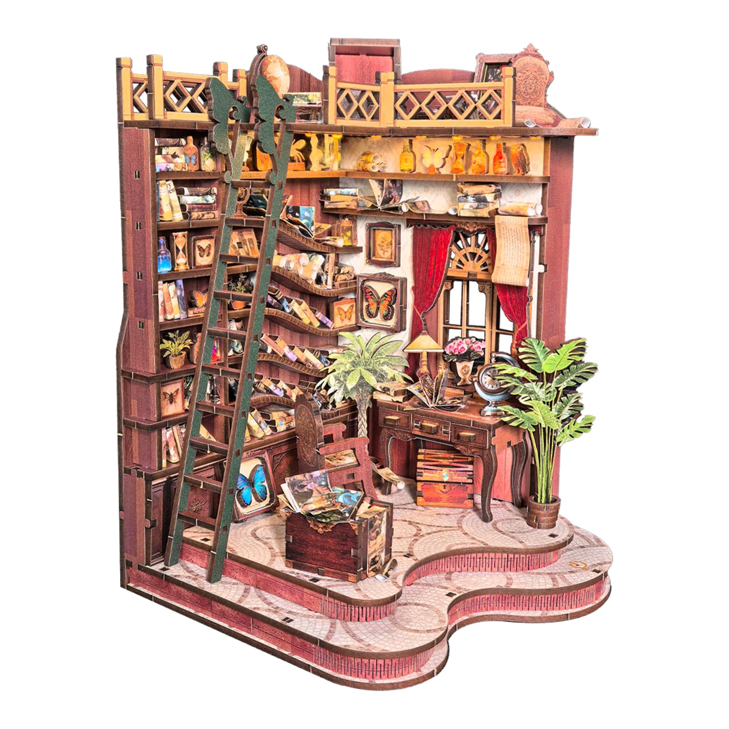 DIY Miniature House Kit, DIY Book Nook with LED Light | 3D Puzzles for Adults and Teens, Tiny House Building Kits for Bookshelf Decor, Relaxing Gift