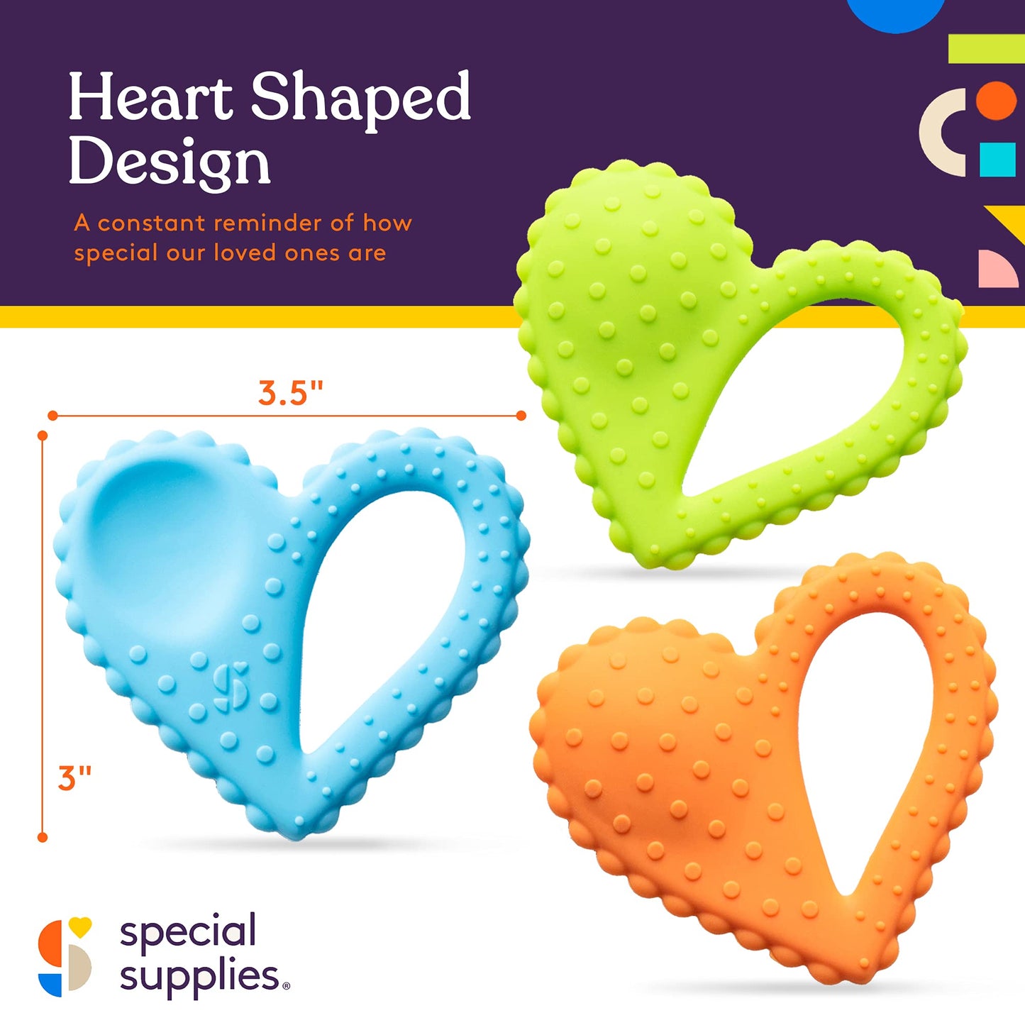 Special Supplies Teether Heart Spoon Oral Motor Therapy Tools, Textured Stimulation and Sensory Input Treatment for Babies and Toddlers, BPA Free