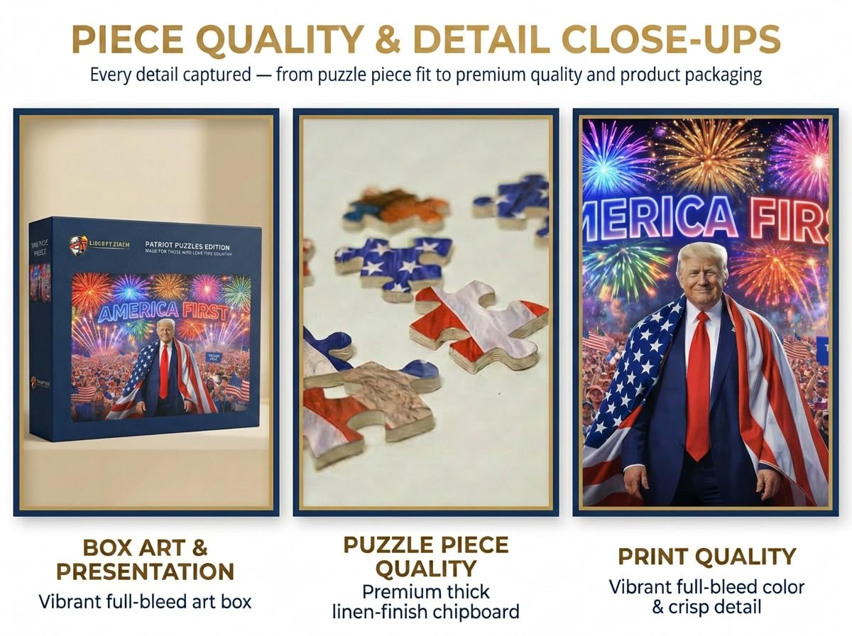 America 250 Commemorative Jigsaw Puzzle - 1000 Piece Collector's Edition, Certificate of Authenticity, Challenging Patriotic July 4th Gift